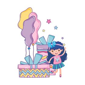 卡通生日女孩