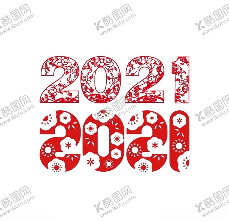 编号：93802210021536582733【酷图网】源文件下载-2021牛年数字剪纸字体设计