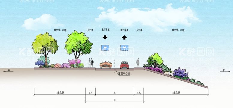 编号：54489202070449334448【酷图网】源文件下载-道路断面图