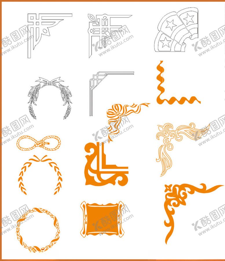 编号：23883409281212205890【酷图网】源文件下载-角花边框花纹花边