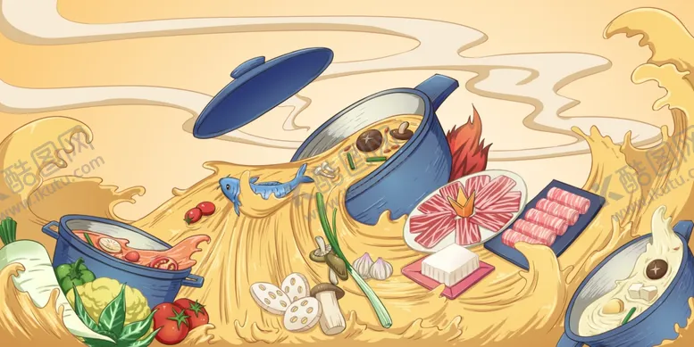 编号：84737504110636097265【酷图网】源文件下载-手绘美食美食海报美食文化
