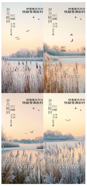 立冬冬至霜降节气海报