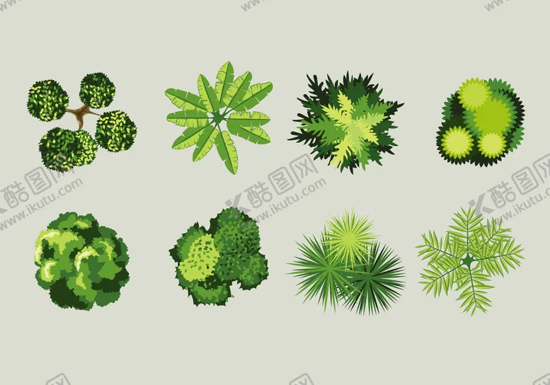 编号：54618909180411203894【酷图网】源文件下载-俯视绿植矢量 