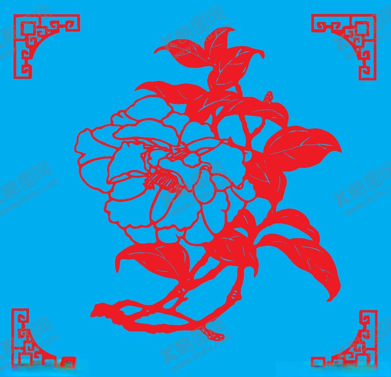 编号：56093410231549482991【酷图网】源文件下载-山茶花剪纸