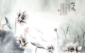 山水情电视背景墙