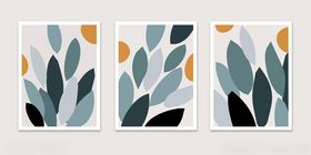 抽象叶形图案装饰画