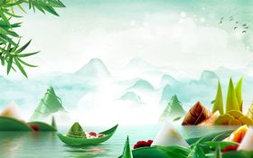 端午节背景活动粽子划龙舟