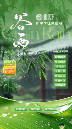 谷雨节气质感海报