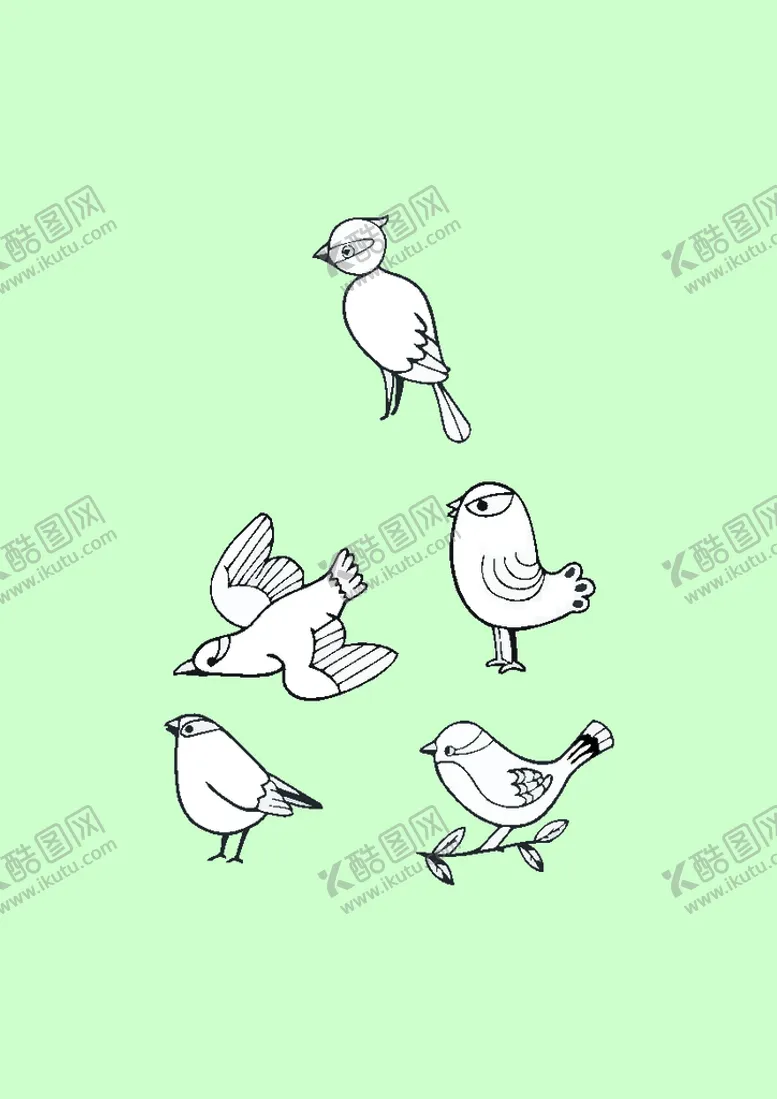 编号：20322911180104436667【酷图网】源文件下载-简笔画小鸟