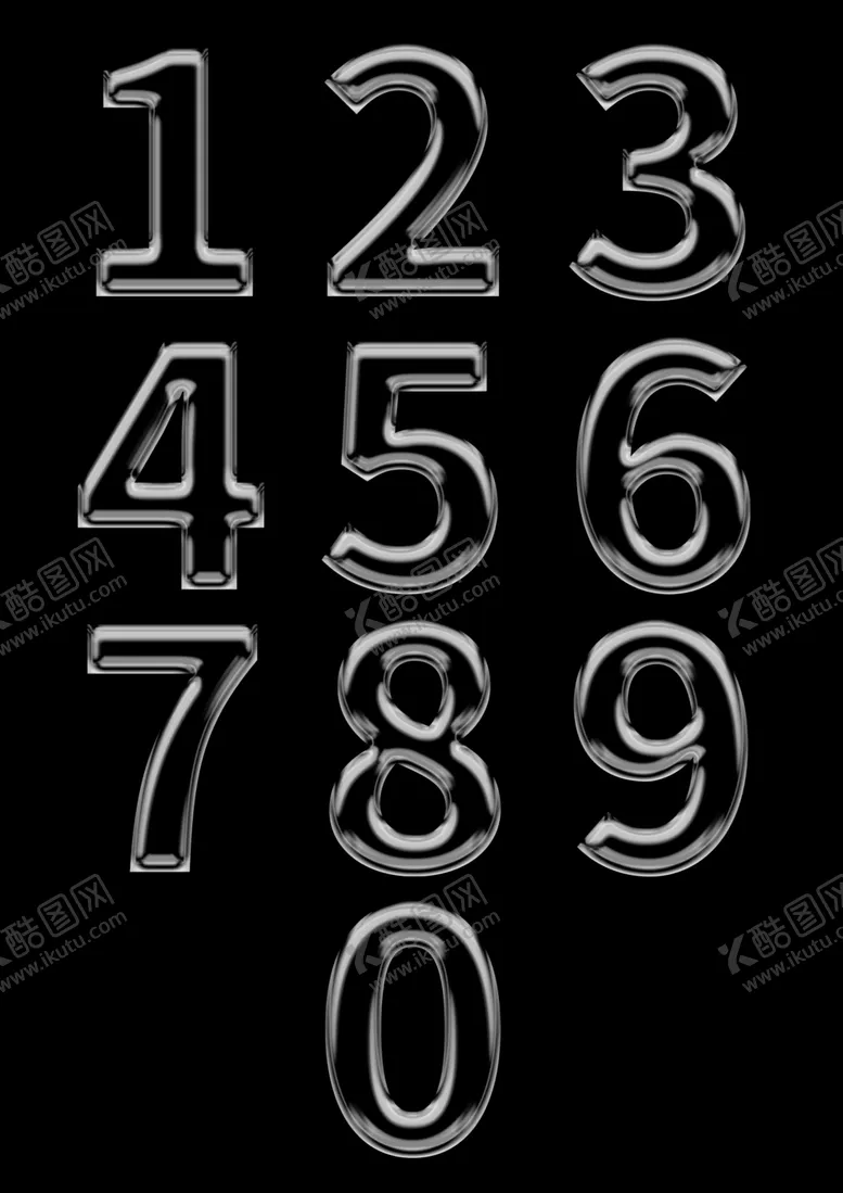 编号：14449401281816025524【酷图网】源文件下载-透明玻璃风格创意数字艺术字