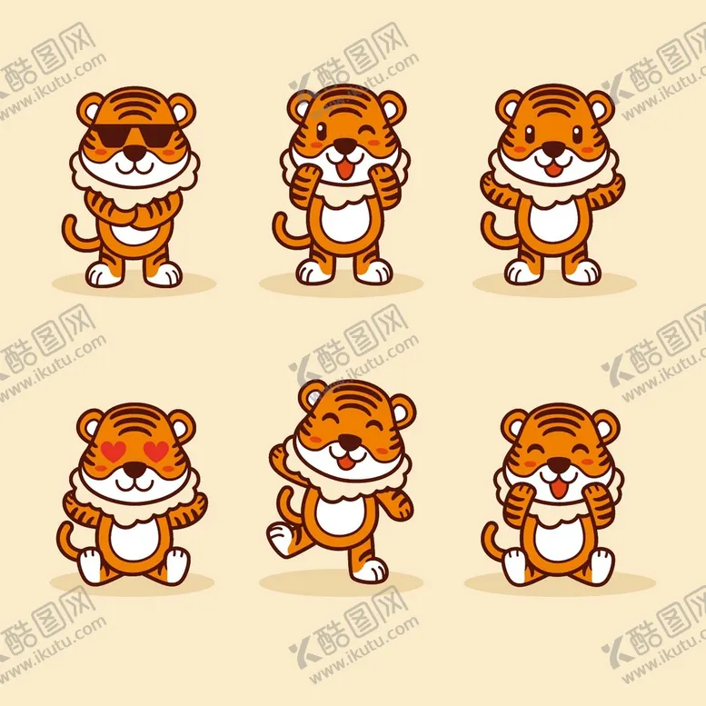 编号：02643809122251098601【酷图网】源文件下载-小老虎  卡通虎虎年大吉