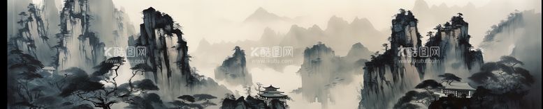 编号：91815211121227094807【酷图网】源文件下载-水墨工笔山水画