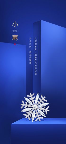 简洁小寒海报