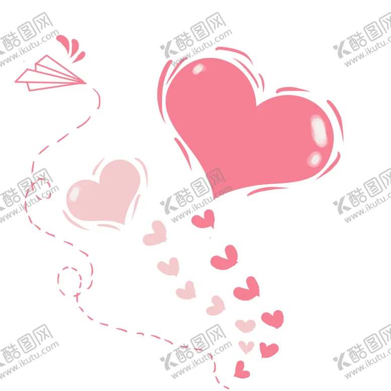 编号：27434402121333413153【酷图网】源文件下载-淡粉色手绘爱心气球