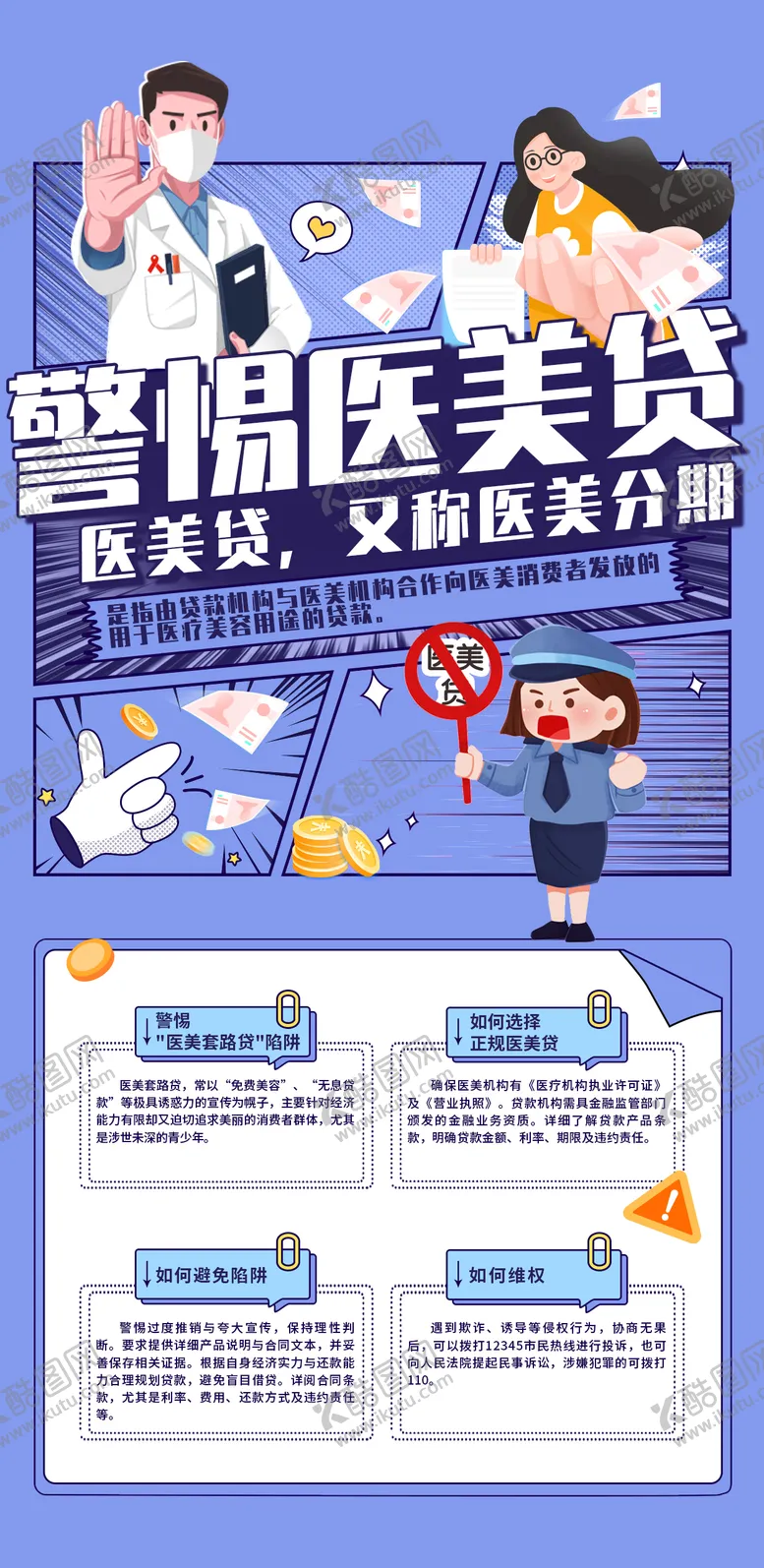 编号：81209807251632456488【酷图网】源文件下载-警惕医美贷海报