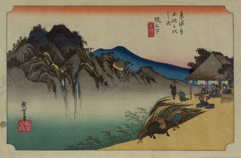 编号：87984710121453058574【酷图网】源文件下载-日本街景风景浮世绘