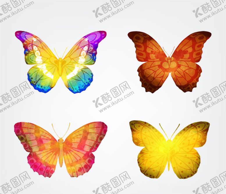 编号：52992210081851206486【酷图网】源文件下载-水彩蝴蝶