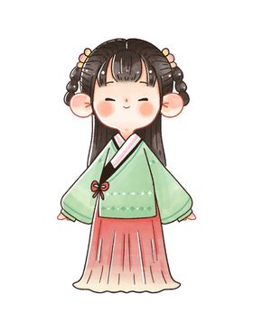 水彩人物卡通插画