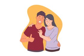 简约人物日常生活插画