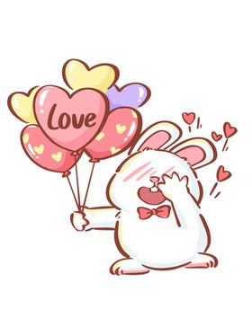 情人节表情元素兔子系列