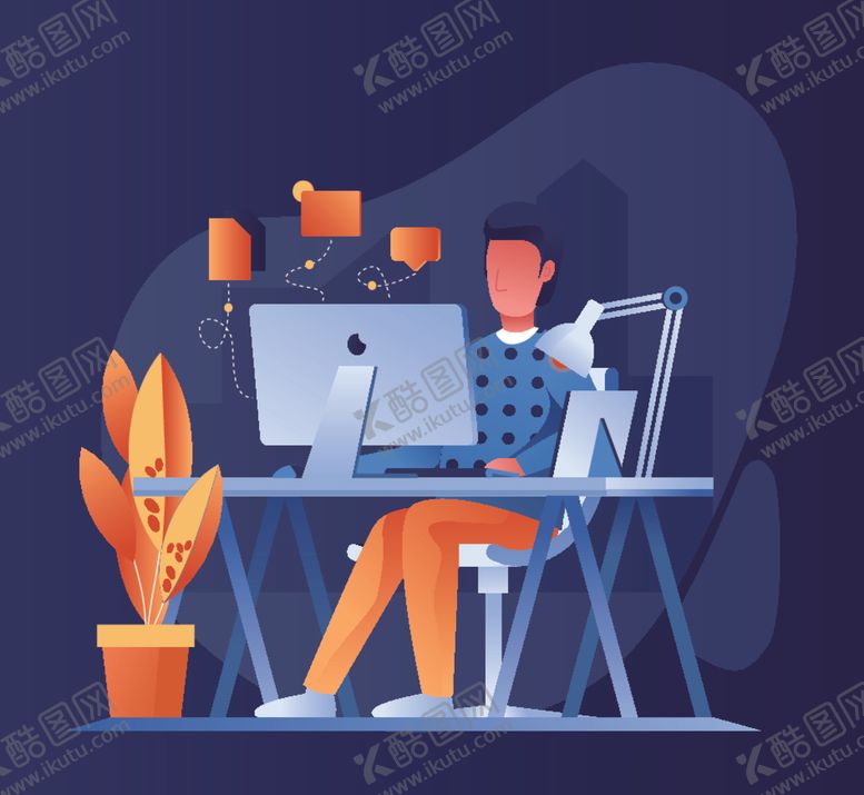 编号：89727907060212097868【酷图网】源文件下载-扁平化办公生活插画