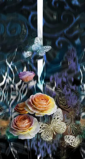 定位花手绘大牌数码印朵