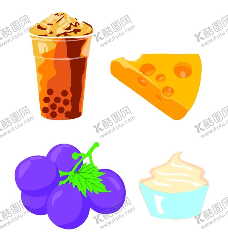 编号：96045106250716211229【酷图网】源文件下载-奶茶芝士葡萄酸奶沙拉