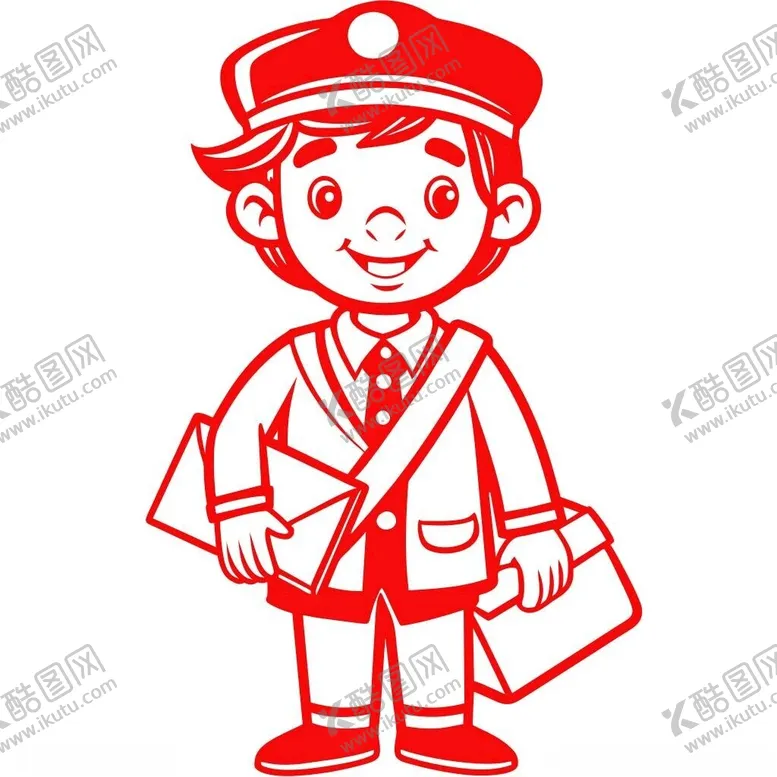 编号：56303802261241126460【酷图网】源文件下载-剪纸风格的邮递员