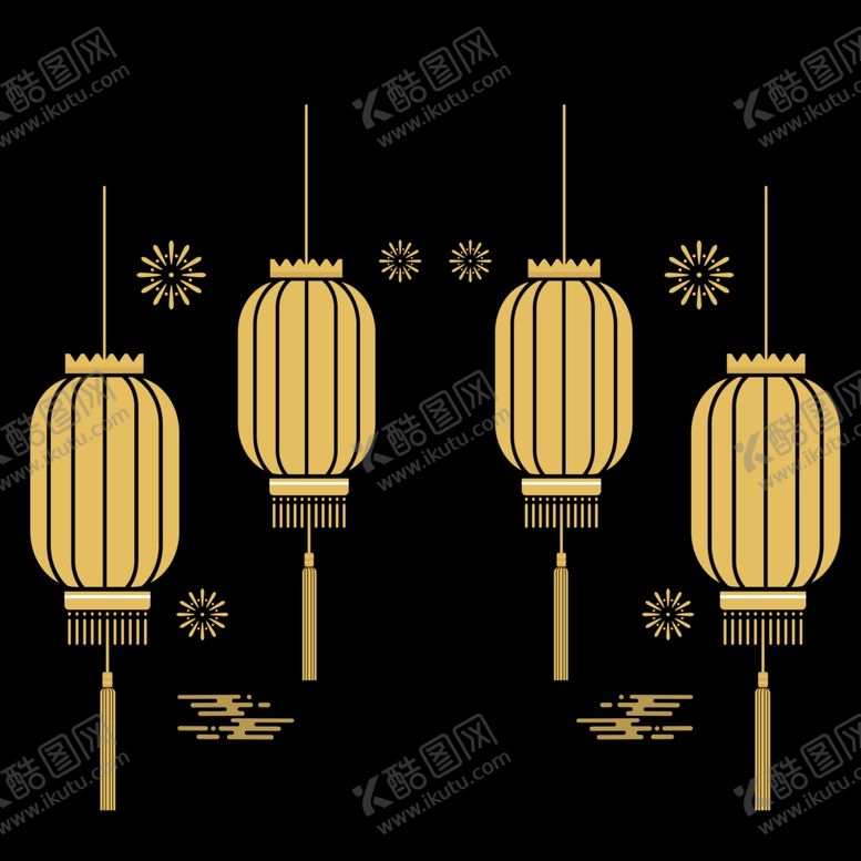 编号：46220405190402495227【酷图网】源文件下载-金色灯笼