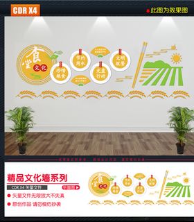 健康食品食堂文化墙