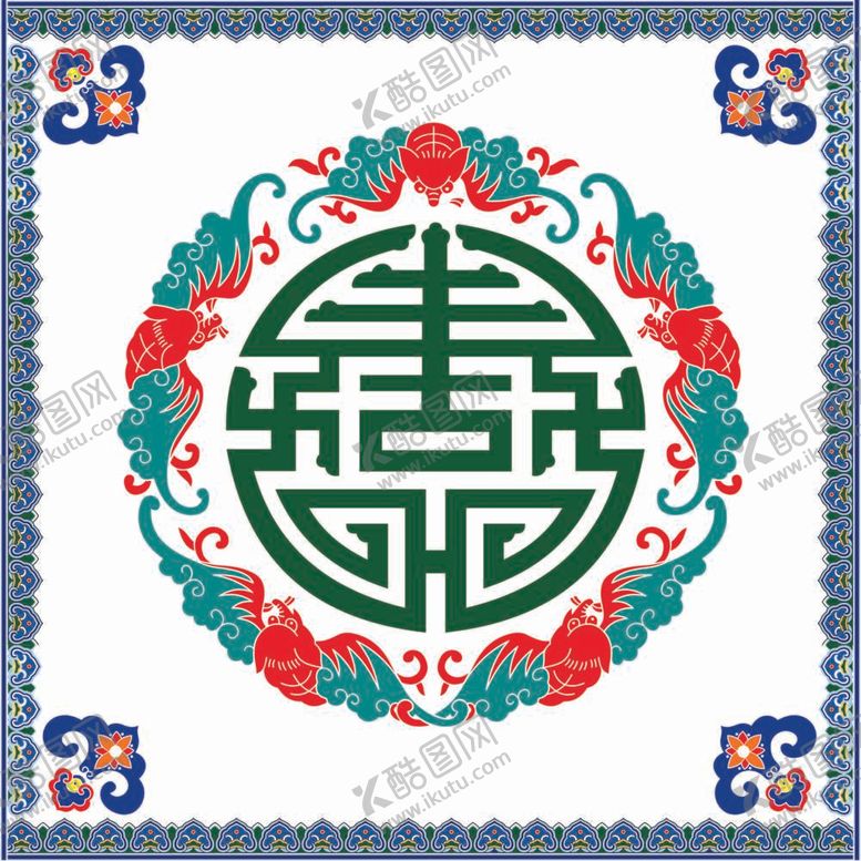 编号：45421811280333359820【酷图网】源文件下载-古典花纹边框传统花纹蝙蝠