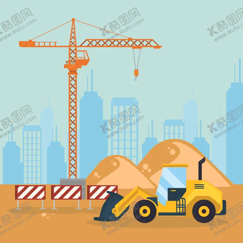 编号：48938902120117071934【酷图网】源文件下载-塔吊建设插画