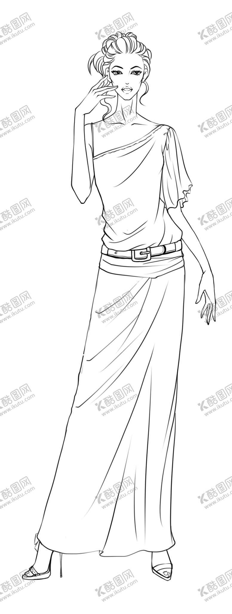 编号：84454810130244116021【酷图网】源文件下载-手绘的H形上衣