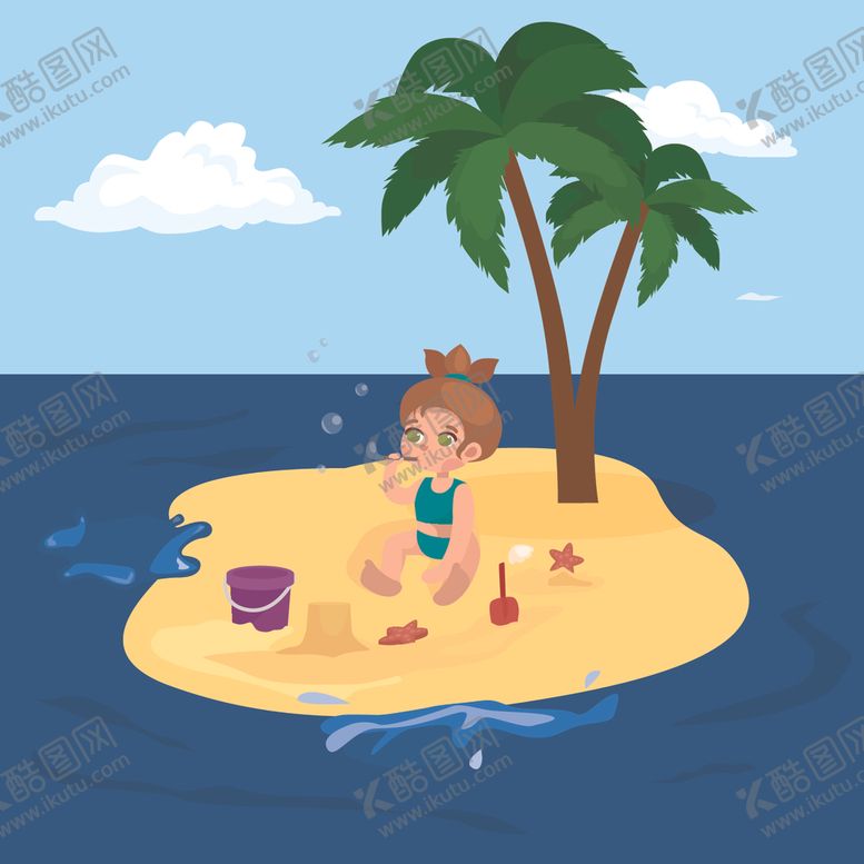 编号：54029710061024518145【酷图网】源文件下载-卡通沙滩