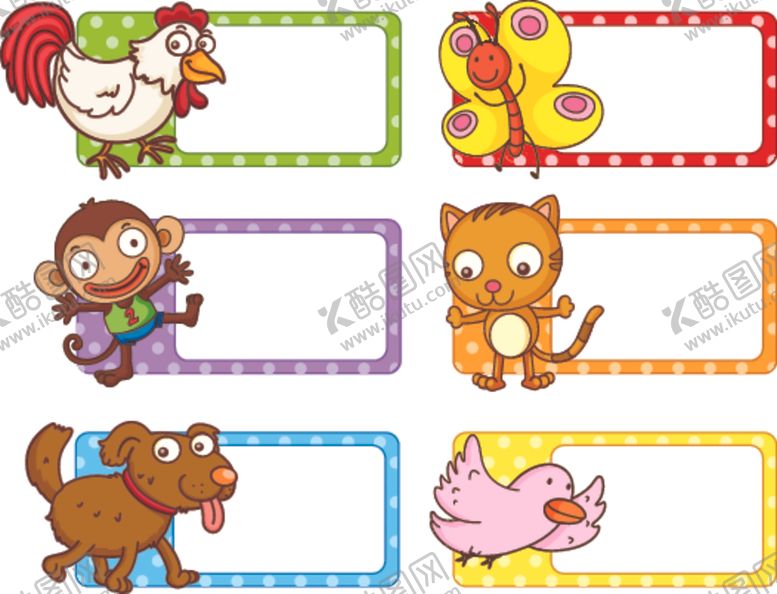 编号：44275910051133342113【酷图网】源文件下载-卡通动物标签