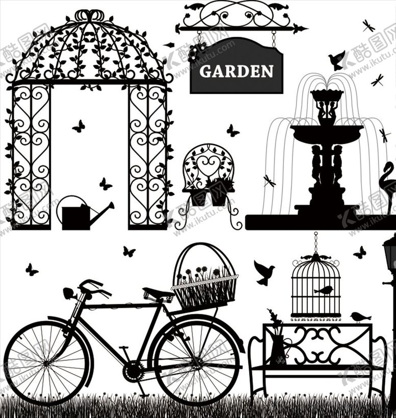 编号：21409810091714331542【酷图网】源文件下载-铁艺元素铁艺图案铁艺花纹