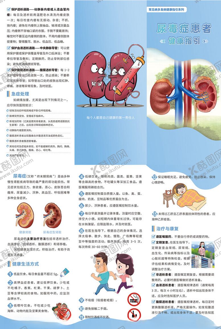 编号：89767511142031355447【酷图网】源文件下载-尿毒症患者健康指引三折页