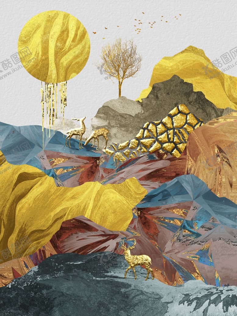 编号：15219609270206271830【酷图网】源文件下载-轻奢抽象装饰画