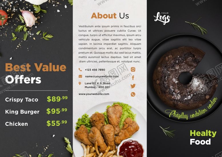 编号：13849009162229237338【酷图网】源文件下载-菜单折页