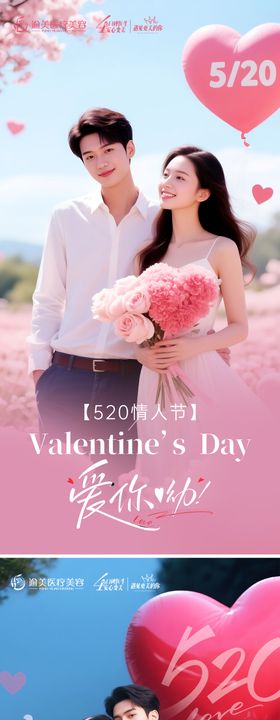 医美情人节520海报