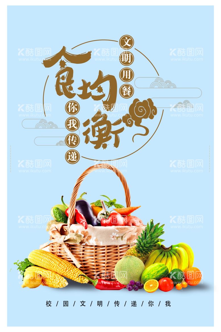 编号：63947311240432048240【酷图网】源文件下载-文明产桌节约粮食海报