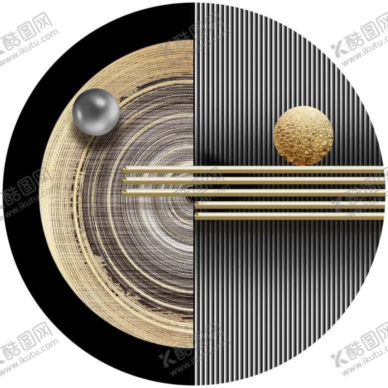 编号：67849712080637429993【酷图网】源文件下载-金箔几何纹理艺术挂画装饰画