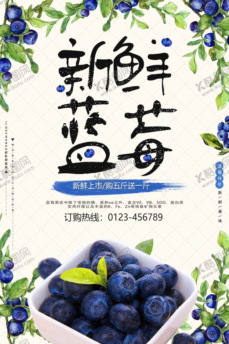 编号：19413210110403599658【酷图网】源文件下载-蓝莓海报