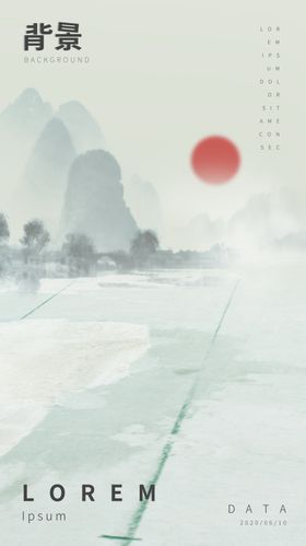 中式地产背景素材