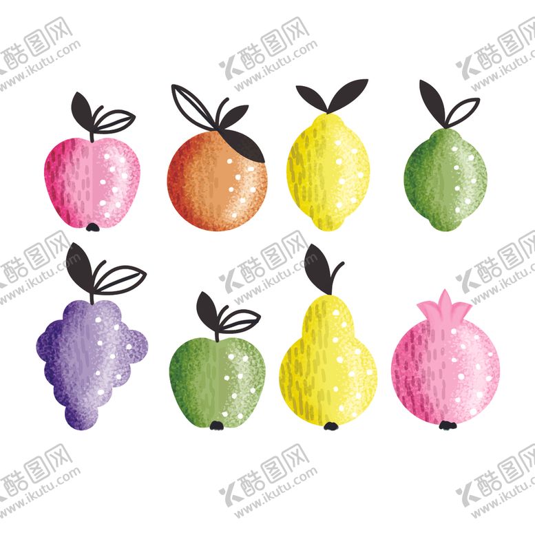 编号：42361309192110137512【酷图网】源文件下载-手绘矢量水果