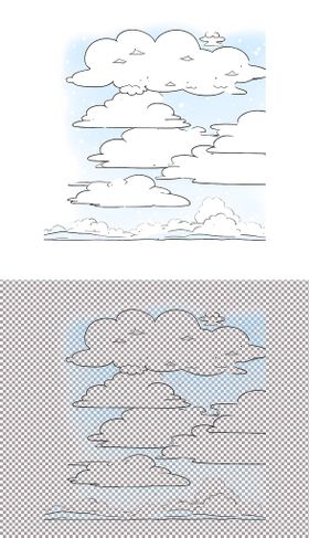卡通手绘云朵白云蓝天云层天气