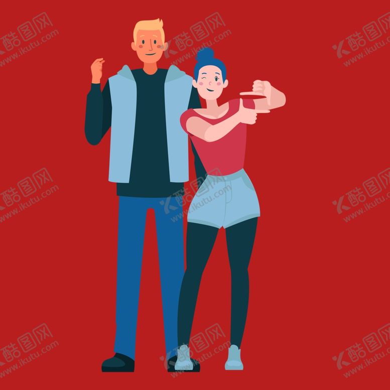 编号：63982202202338547925【酷图网】源文件下载-手绘情侣恋人