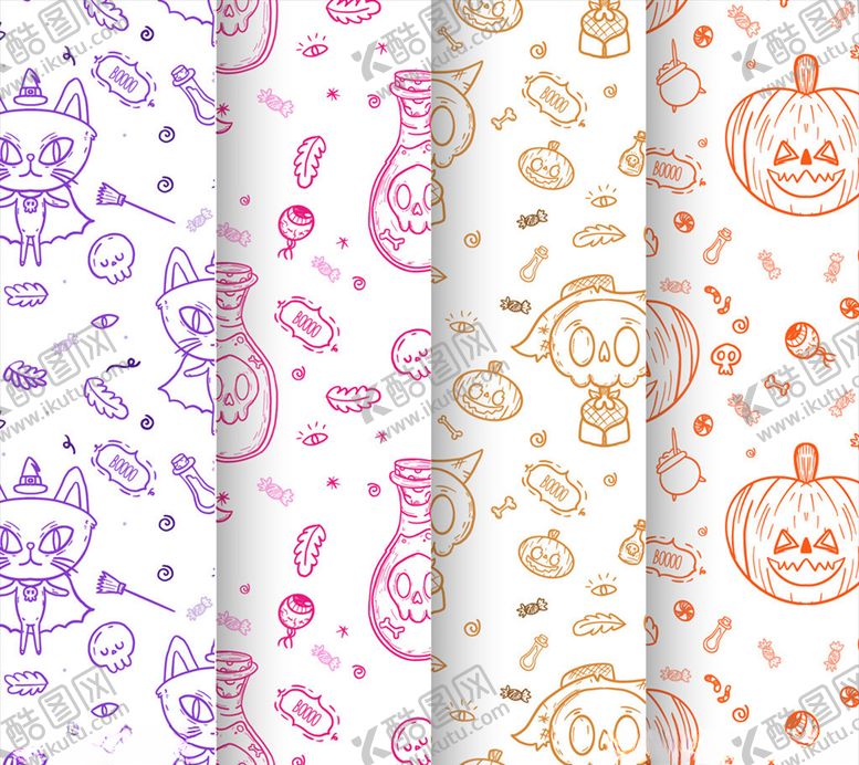 编号：90095410121940577969【酷图网】源文件下载-彩绘万圣节元素