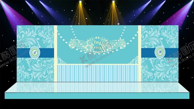 编号：30004609262237592228【酷图网】源文件下载-婚礼现场舞台迎宾区场景布置
