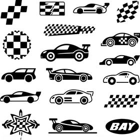 赛车图案及标志集合